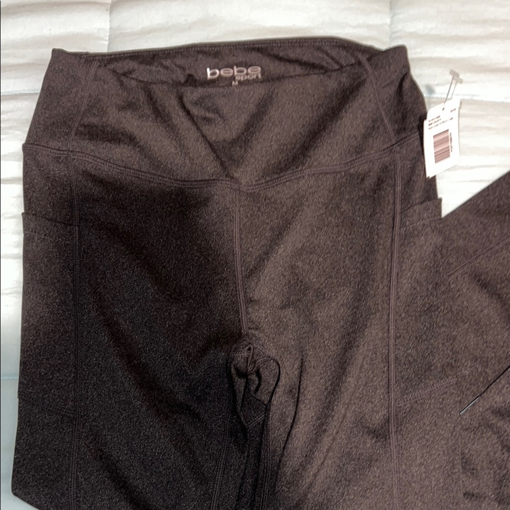 Bebe Charcoal High-Waisted Leggings